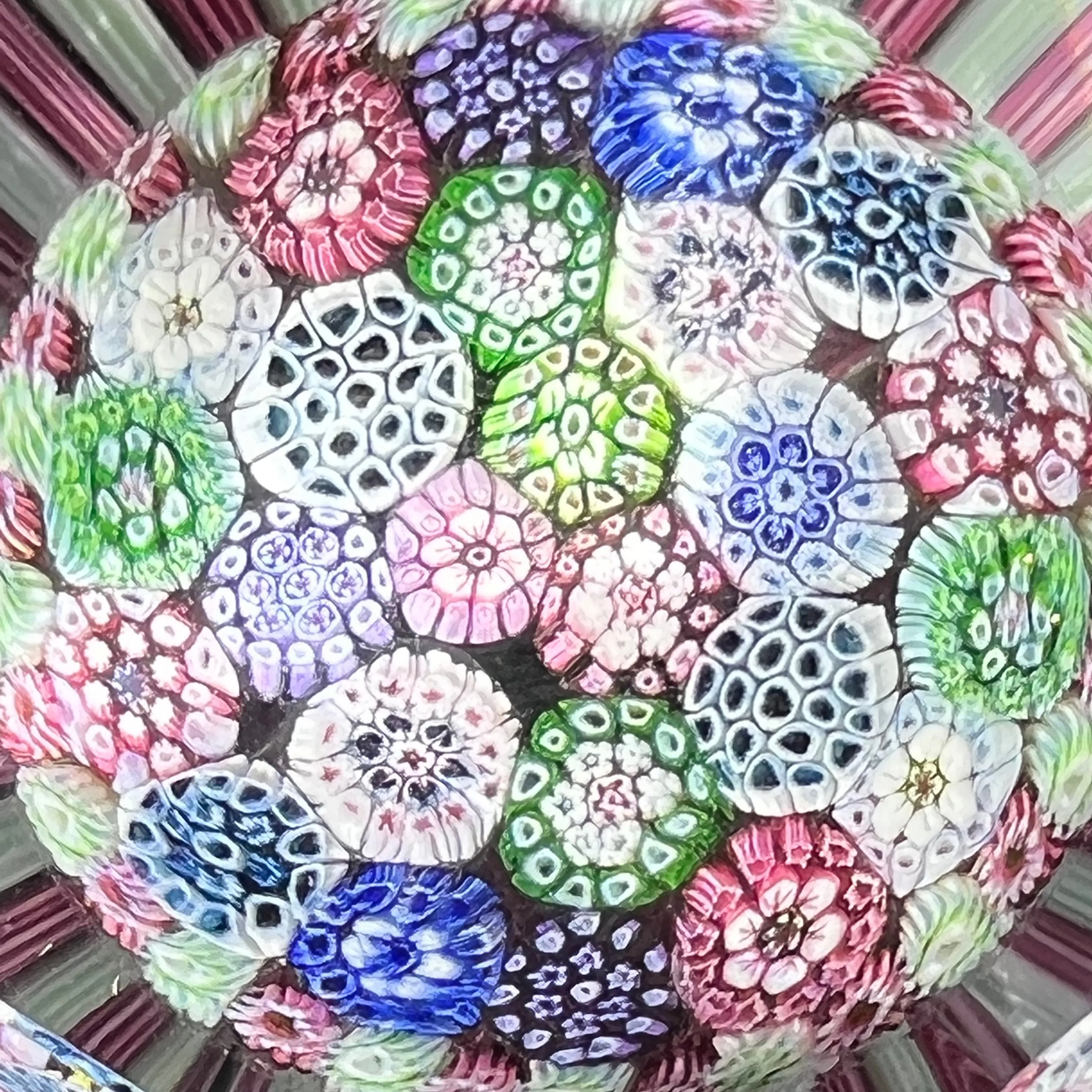 Tomasz Gondek 2020 Glass Art Paperweight Faceted Complex Millefiori Closepack Basket