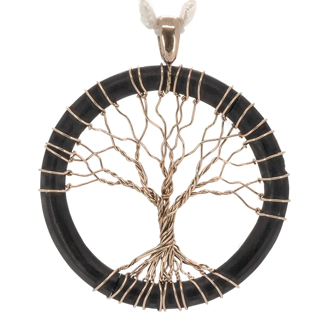 Tree Of Life Pearl & Solid Gold Unique Necklace