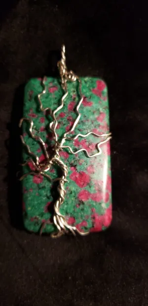 Tree of Life Ruby Zoistite Pendant - Various Unique Pendants