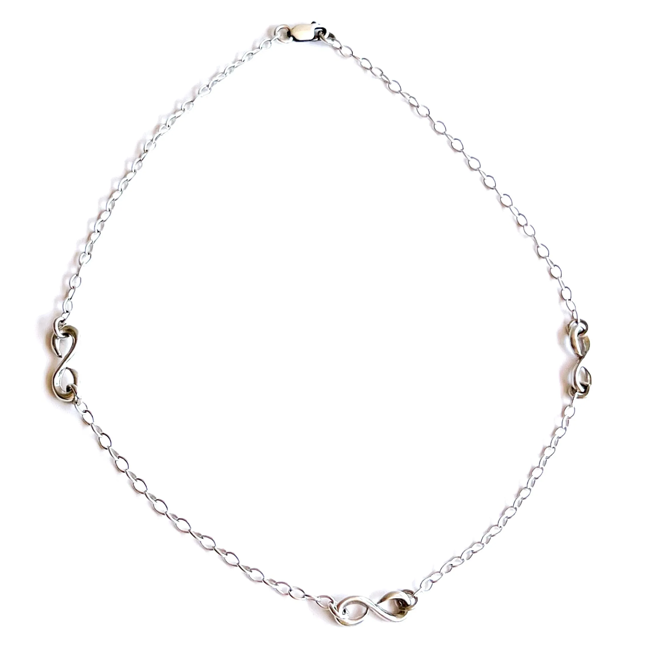 Triple Infinity Necklace - Silver