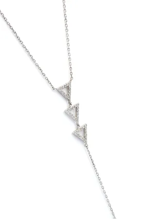 Troika Lariat Necklace (WG)