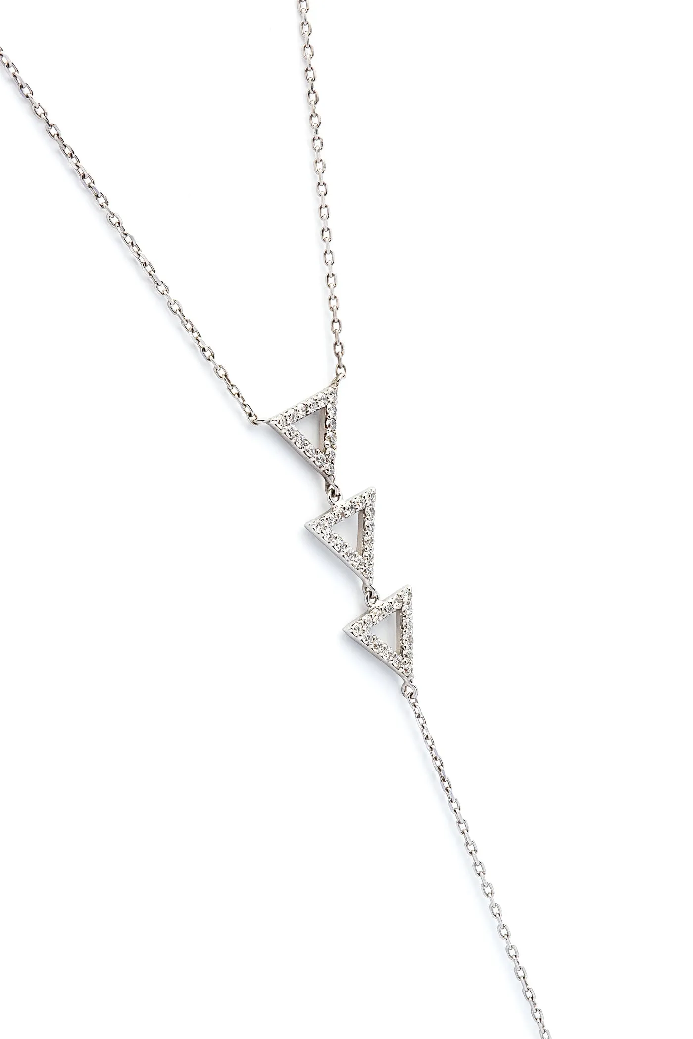 Troika Lariat Necklace (WG)