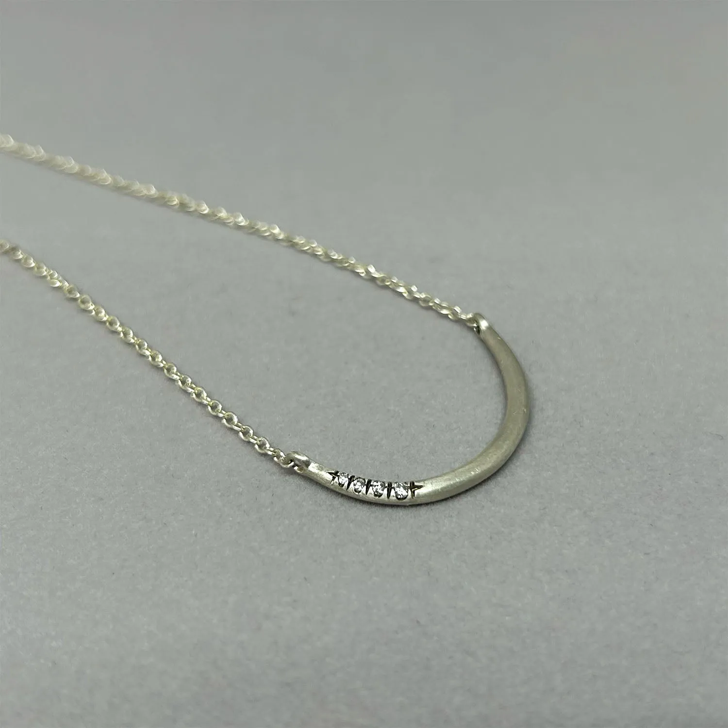 Tugay Diamond Charm Holder Sterling Silver Necklace by Dan-Yell