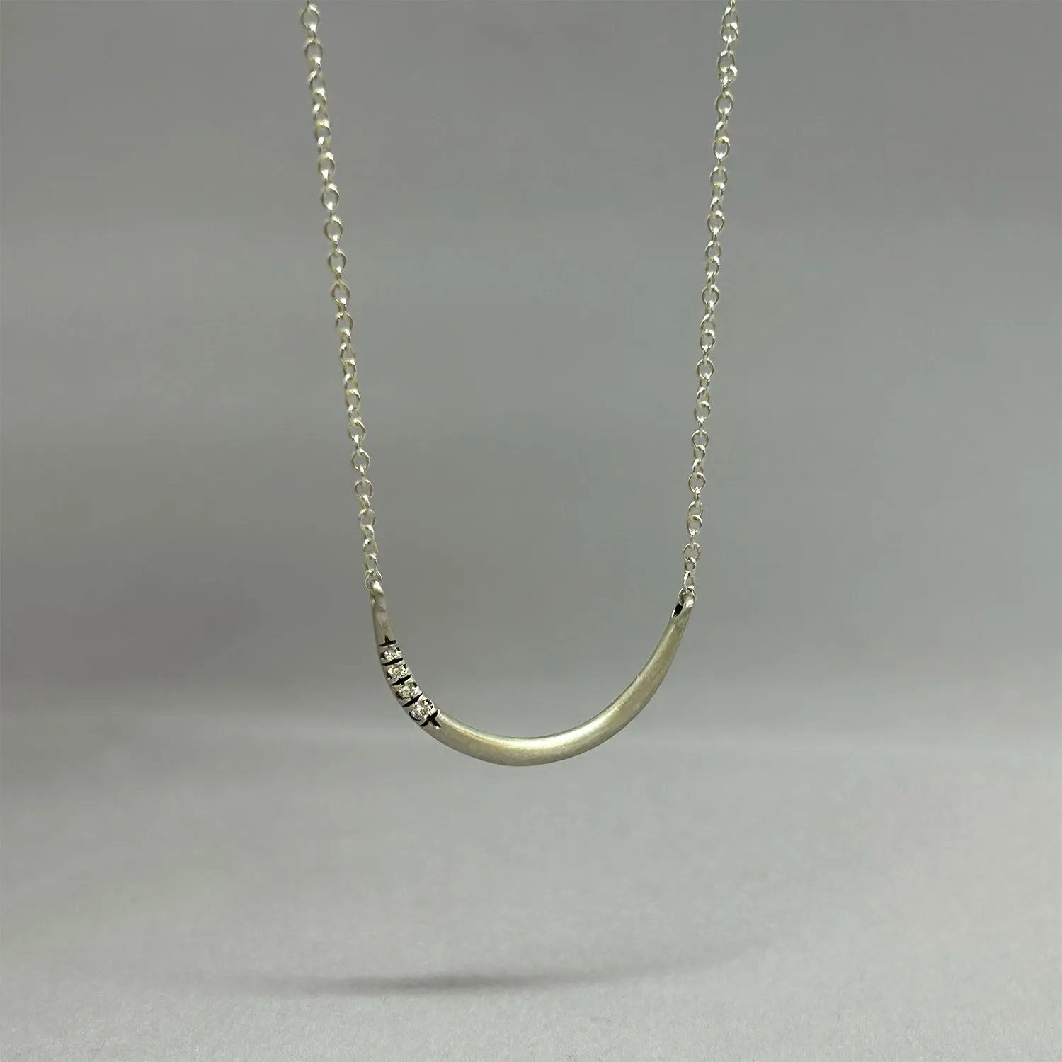 Tugay Diamond Charm Holder Sterling Silver Necklace by Dan-Yell