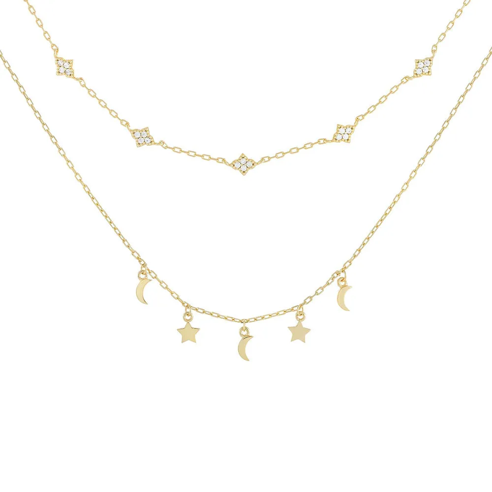 Two In One Charm Necklace/Choker