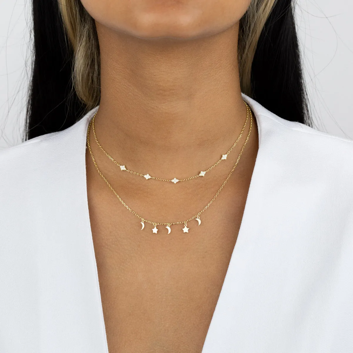 Two In One Charm Necklace/Choker