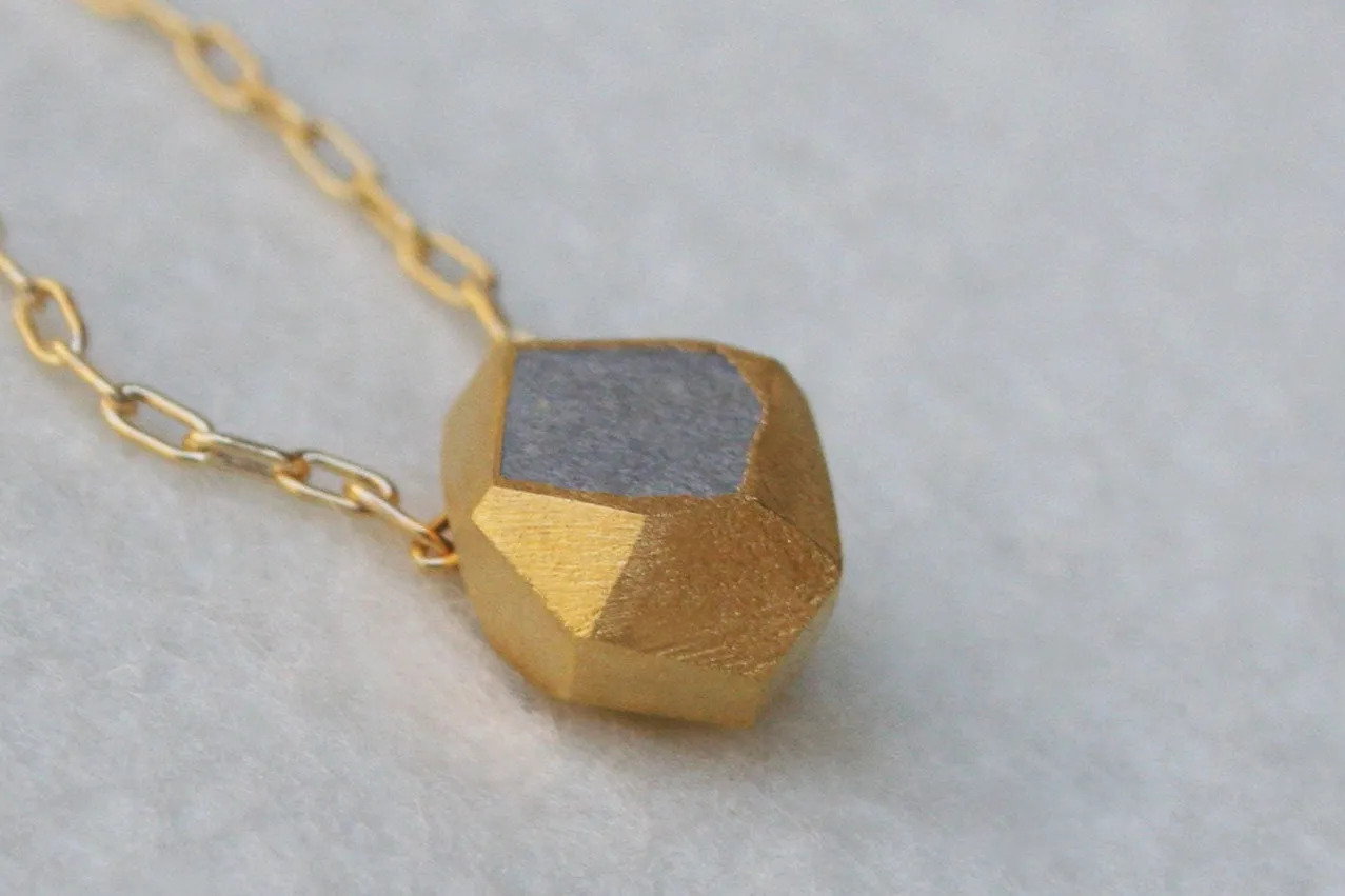 Unique contemporary Large Gold Nugget Necklace