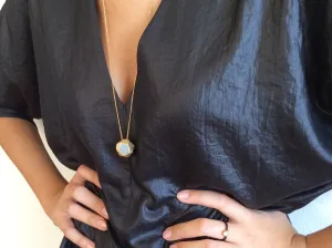 Unique contemporary Large Gold Nugget Necklace