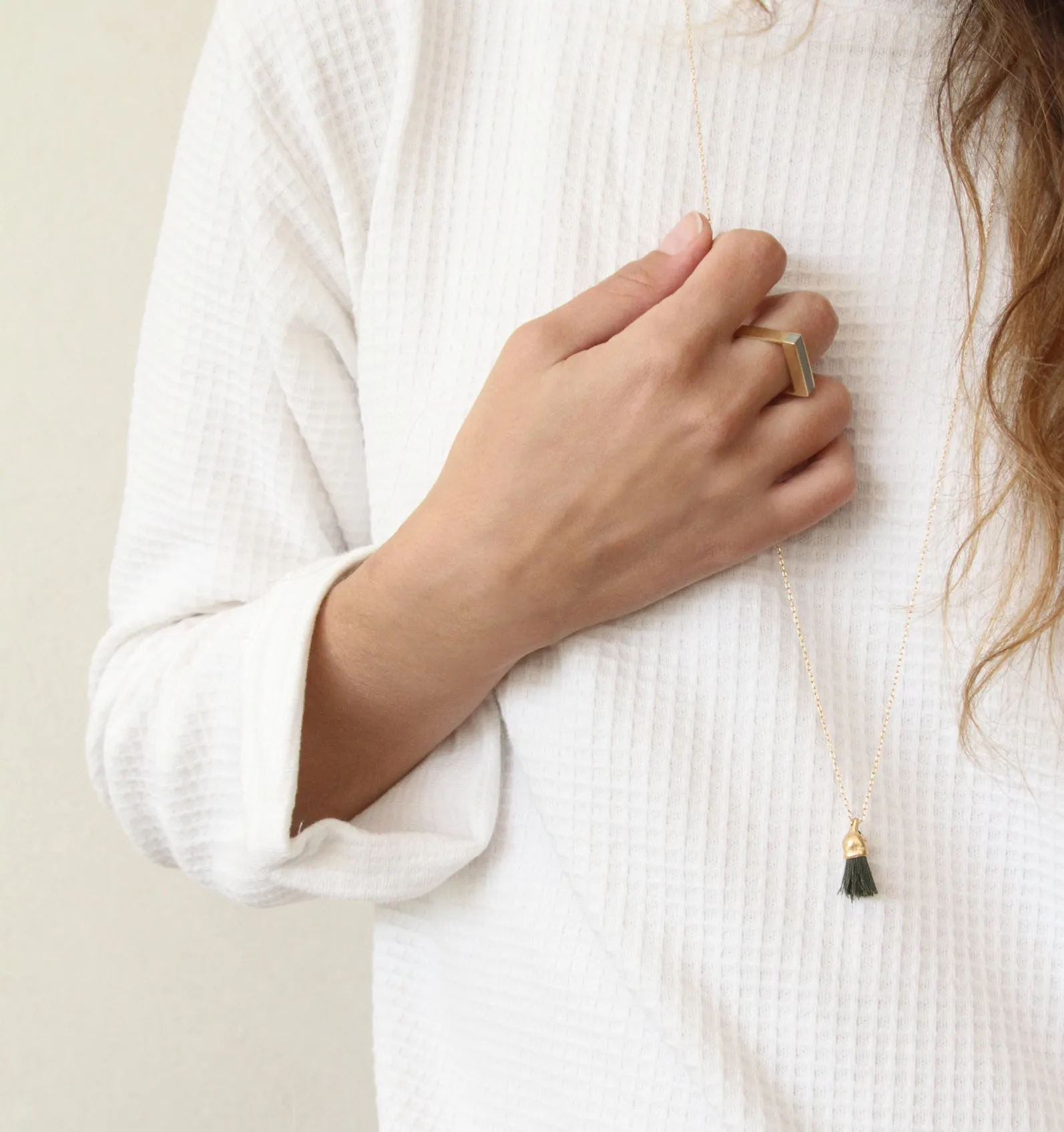 Unique White Tassel Necklace Inspired by nature
