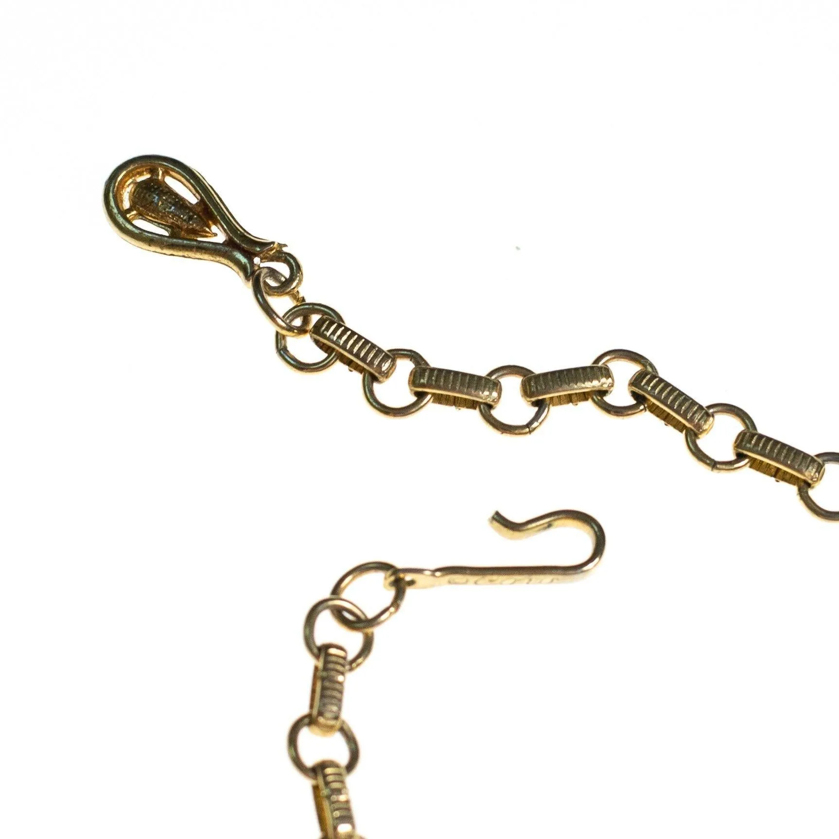 Vintage 1960s Gold Swirl Link Necklace with Rhinestones