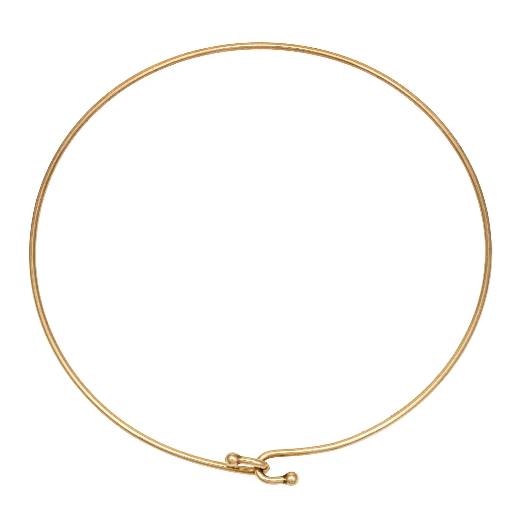 Vintage 1973 Gucci Collar Necklace 13.5" 9k Yellow Gold Wire English Hallmark