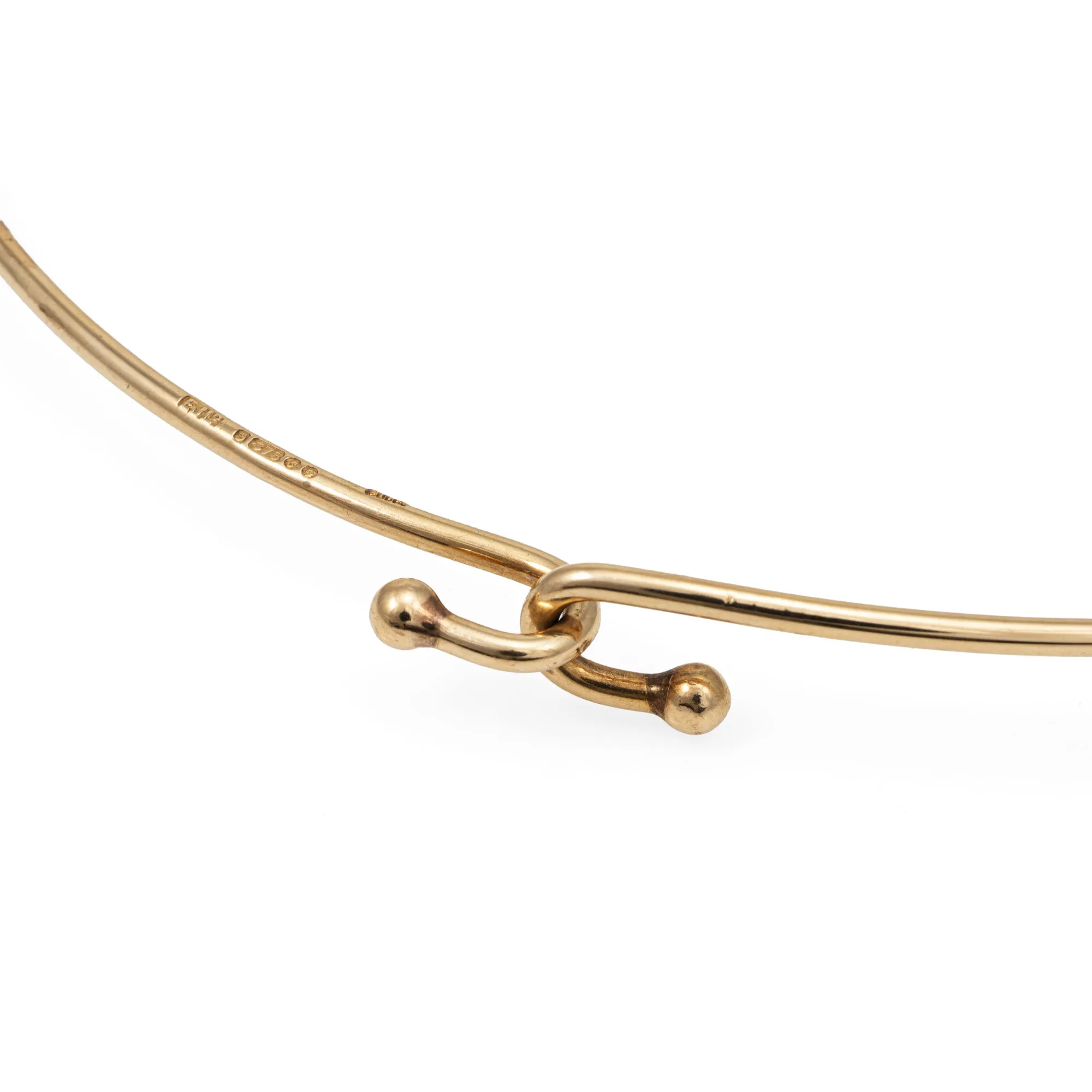 Vintage 1973 Gucci Collar Necklace 13.5" 9k Yellow Gold Wire English Hallmark