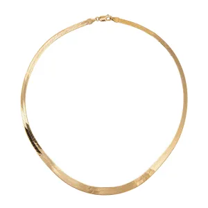Vintage 80s Herringbone 17" Necklace 14k Yellow Gold Graduated 4mm to 7mm 8.6gm