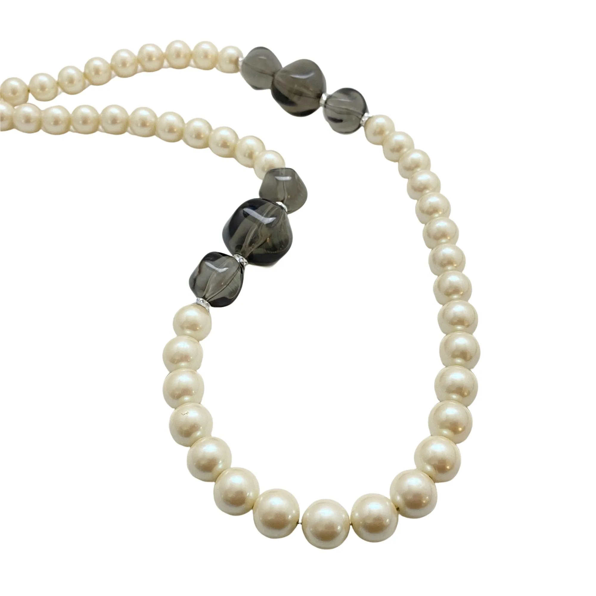 Vintage Pearls and Smokey Lucite Necklace