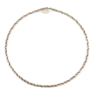 Vintage Tiffany & Co 5mm Rope Necklace Sterling Silver 14k Gold 24" Jewelry