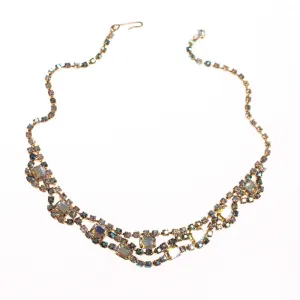 Vintage Unsigned Weiss Aurora Borealis Necklace