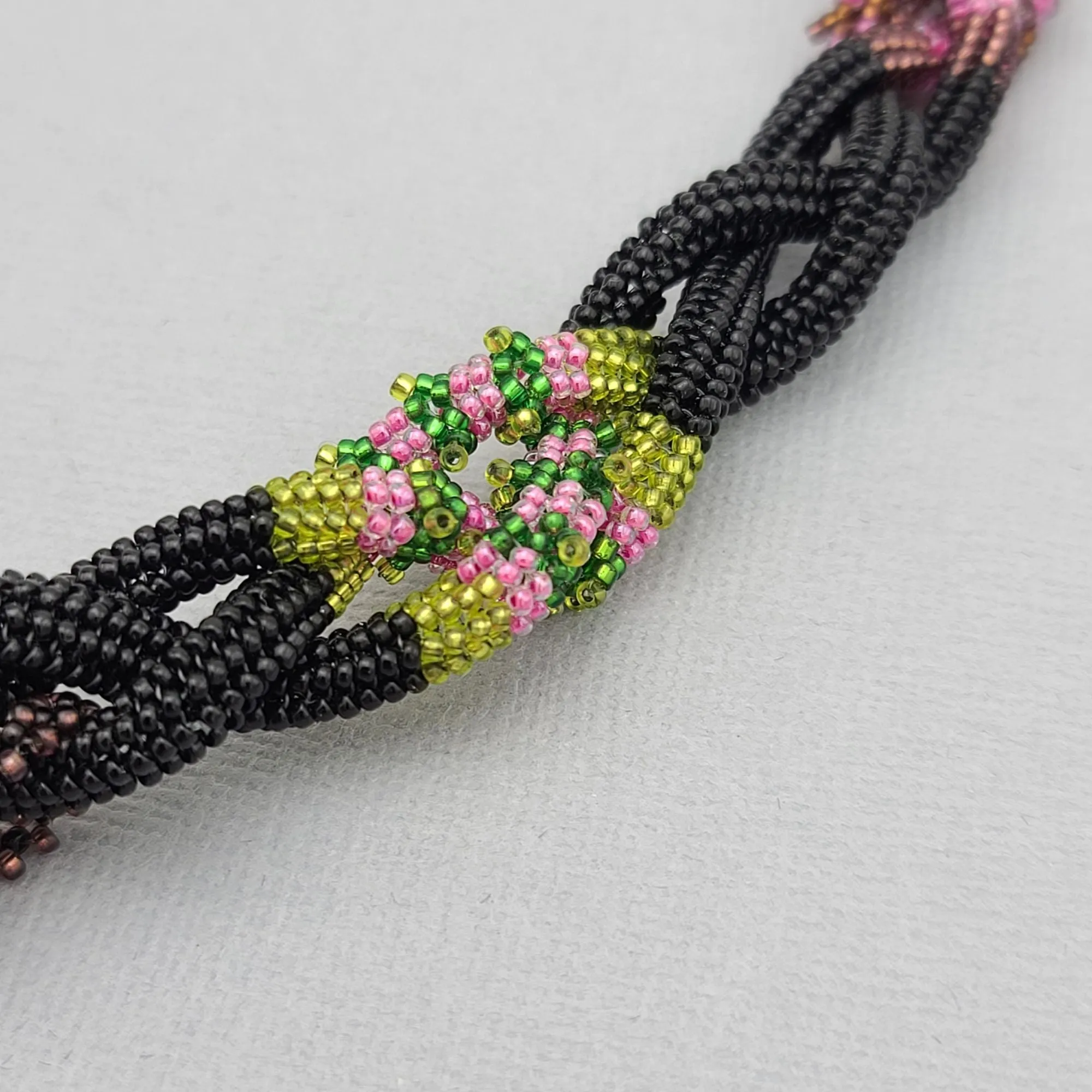 Vitrail Rivoli Swarovski Crystal  Woven Japanese 24K Real Gold Plated Handmade Necklace.