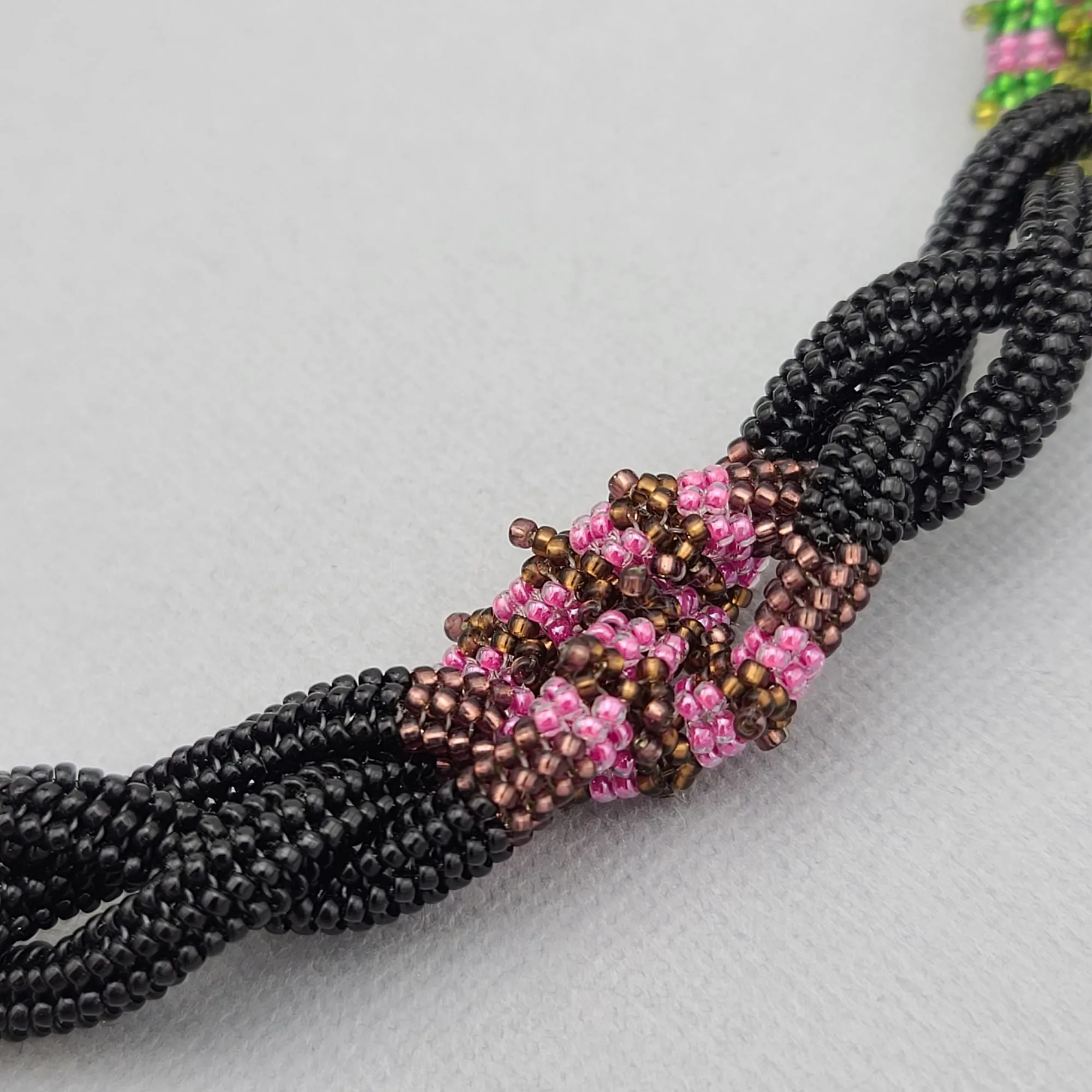 Vitrail Rivoli Swarovski Crystal  Woven Japanese 24K Real Gold Plated Handmade Necklace.