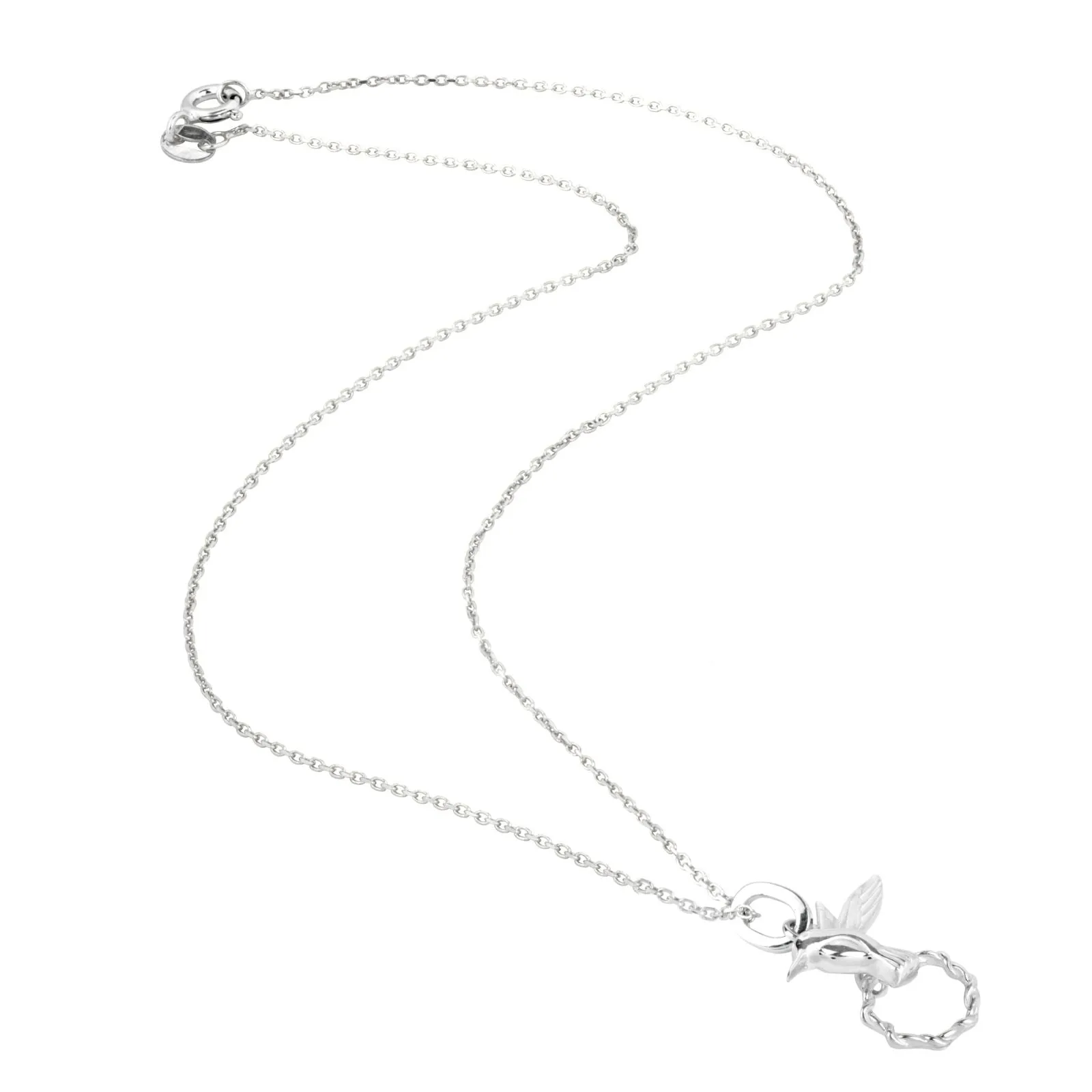 Vurchoo Honduras Silver Humming Bird Necklace