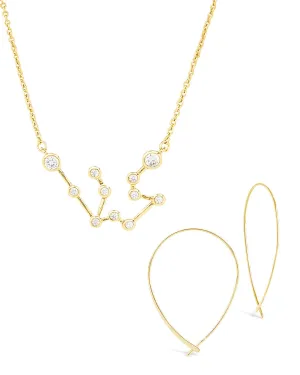 'When Stars Align' Constellation Necklace & Delicate Threader Earrings Set