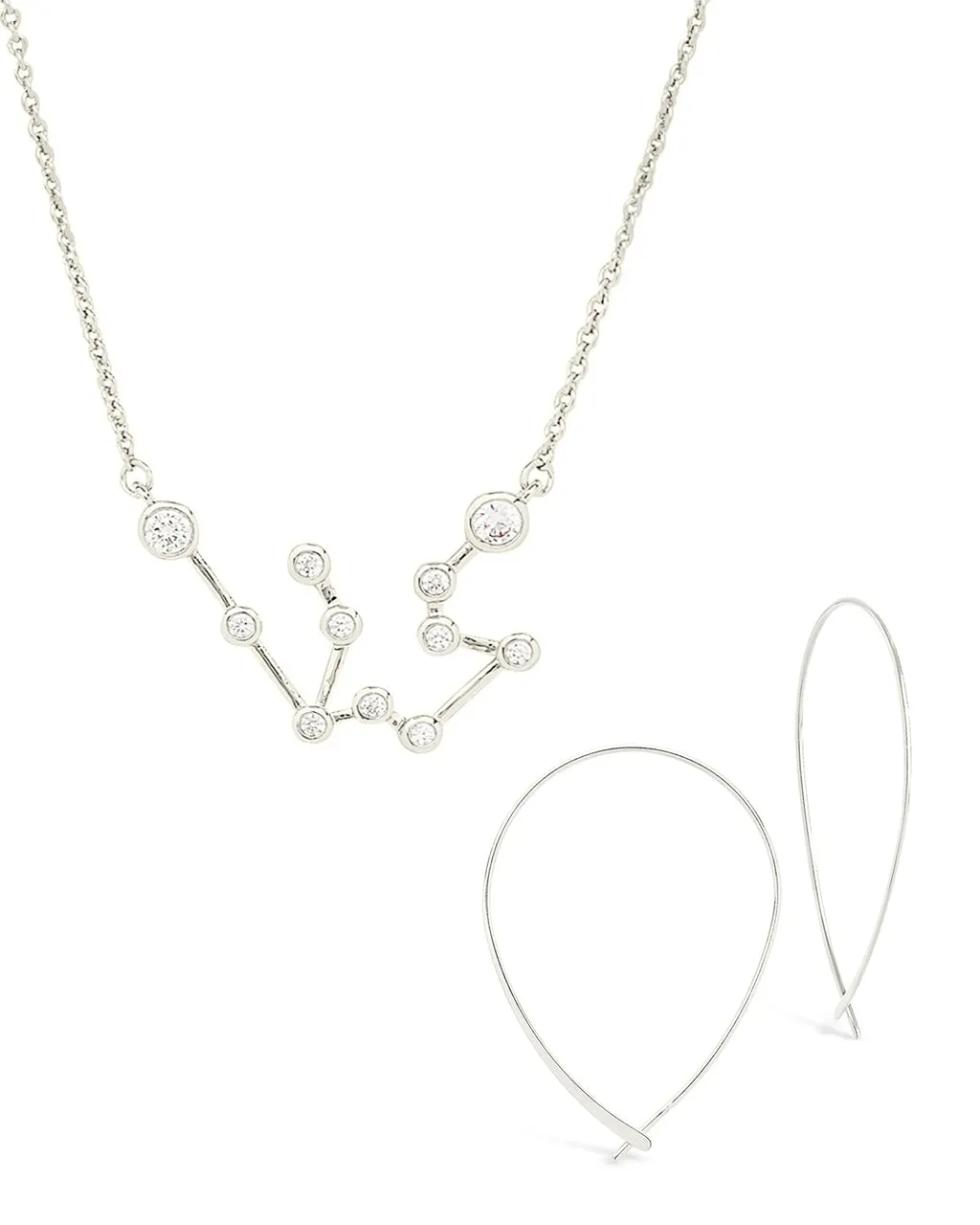 'When Stars Align' Constellation Necklace & Delicate Threader Earrings Set