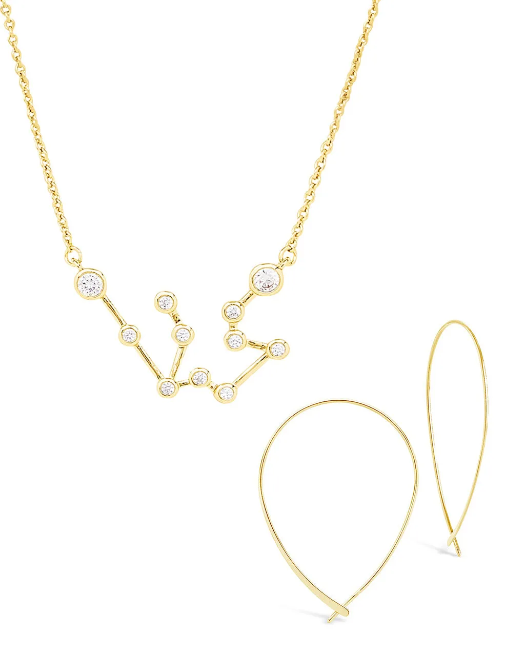 'When Stars Align' Constellation Necklace & Delicate Threader Earrings Set