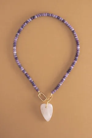 White Heart Beaded Necklace