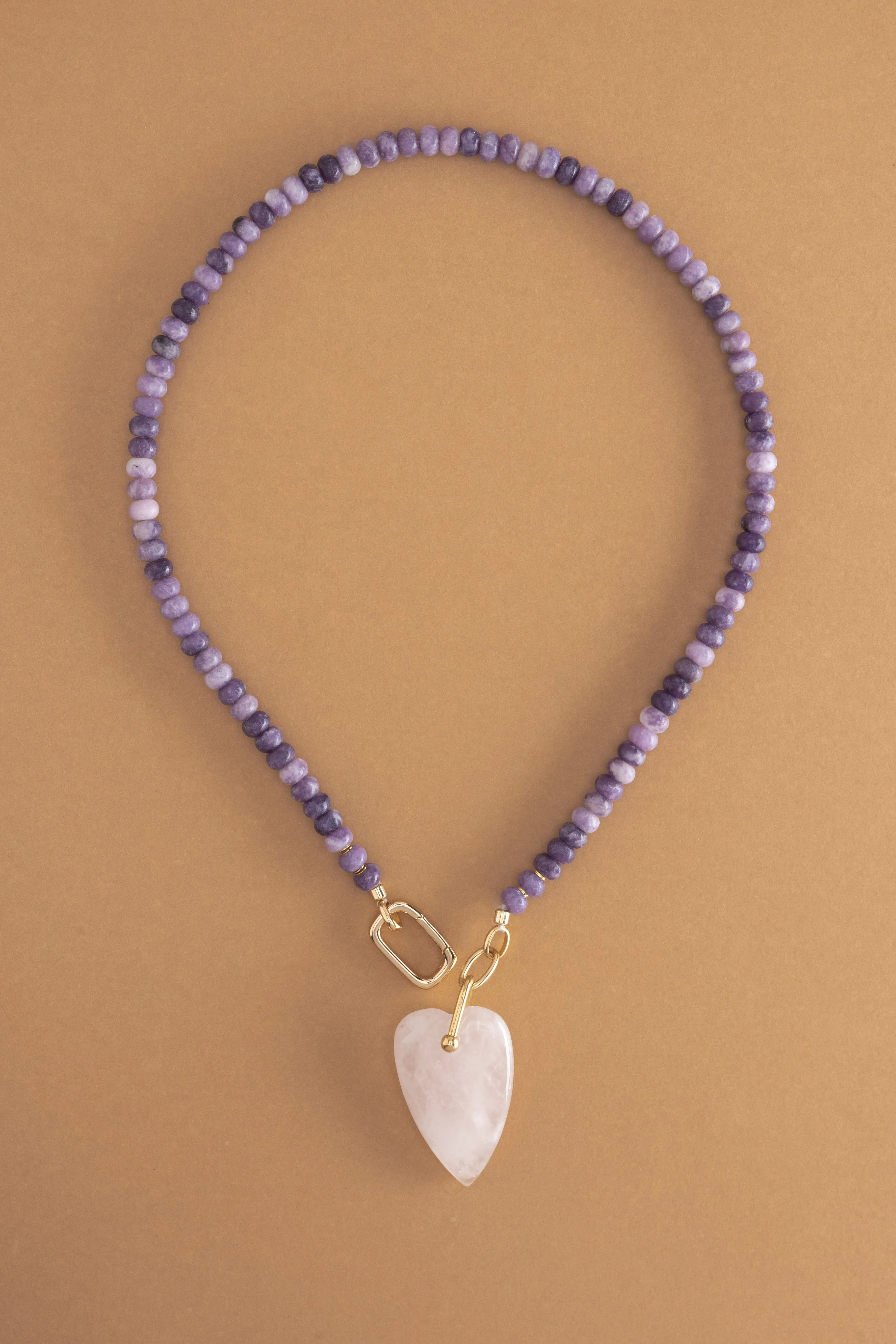 White Heart Beaded Necklace