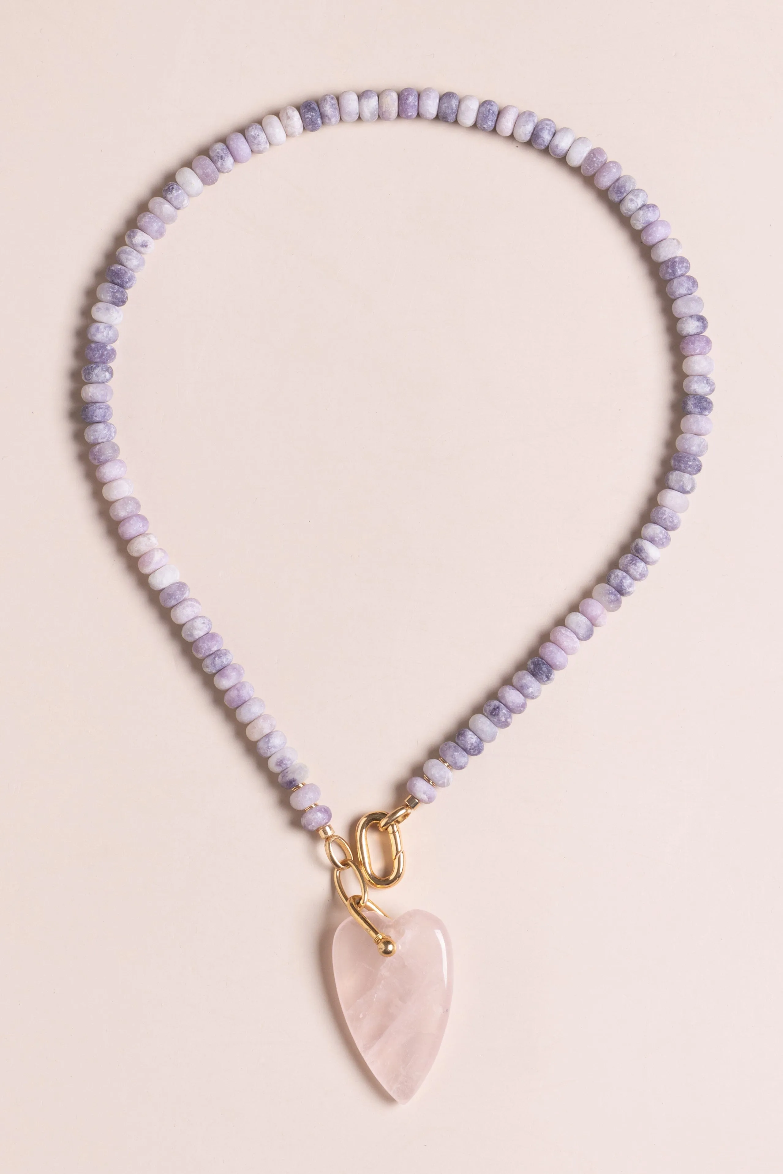 White Heart Beaded Necklace