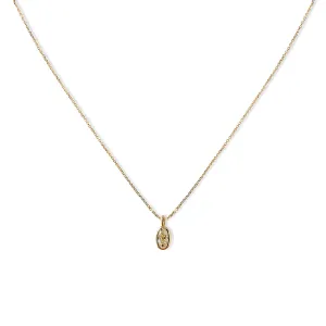 White Sapphire Beach Pebble Gold Necklace