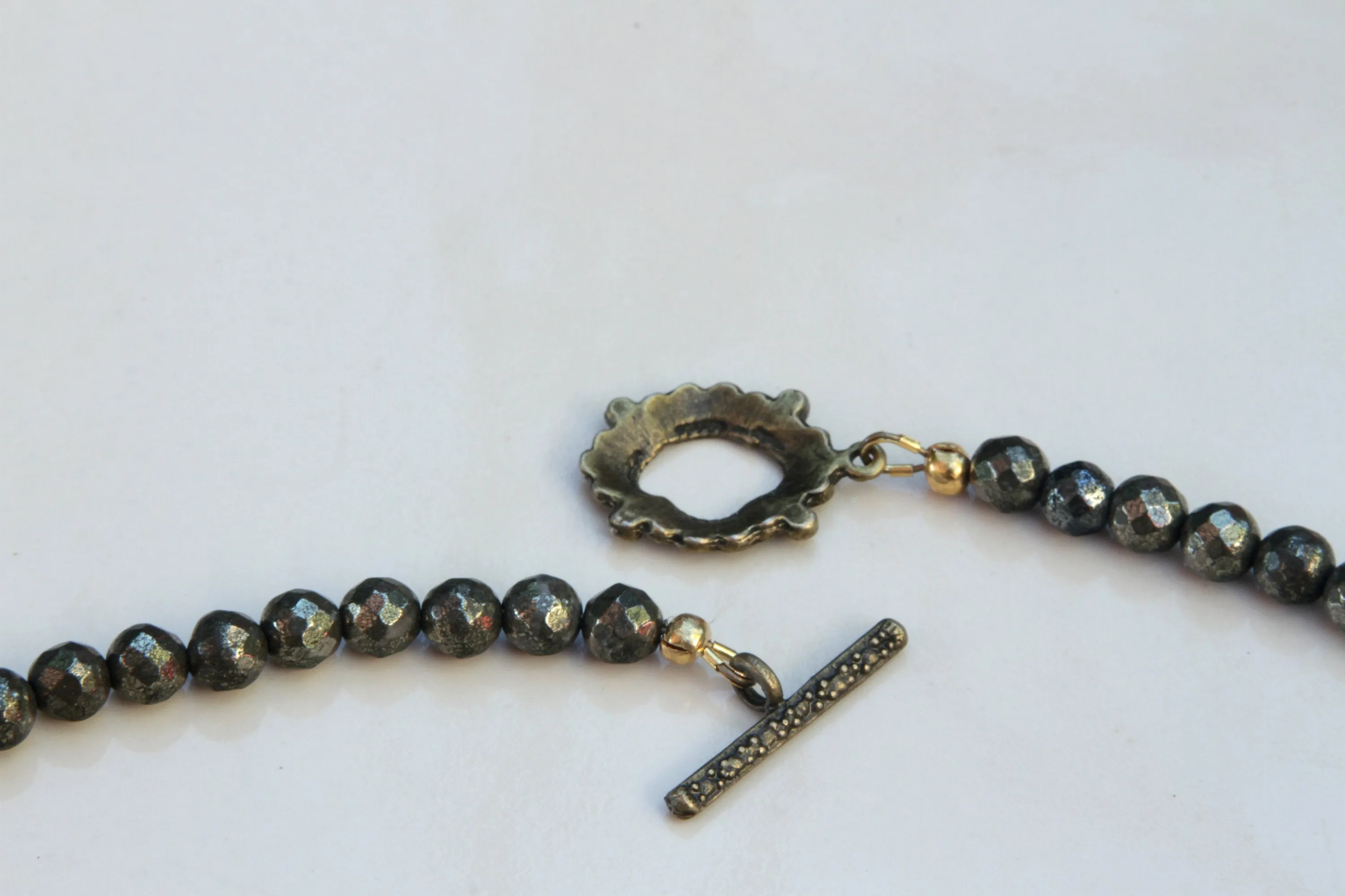 Women's Pyrite gemstone Tears Necklace