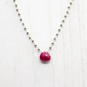 XL Ruby Waterfall Silver Necklace