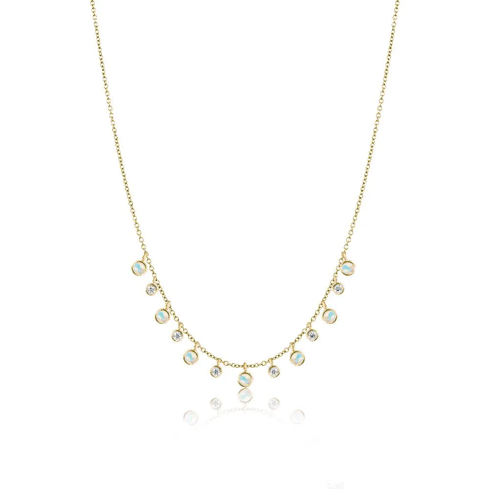 Yellow Gold Opal Layering Necklace
