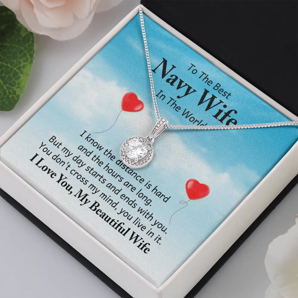 You live in my mind-Eternal Hope Necklace for Navy Wife