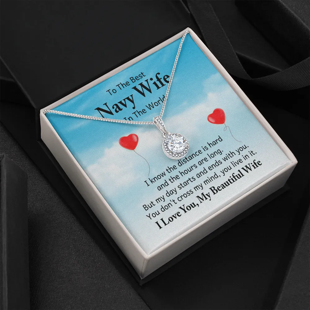 You live in my mind-Eternal Hope Necklace for Navy Wife