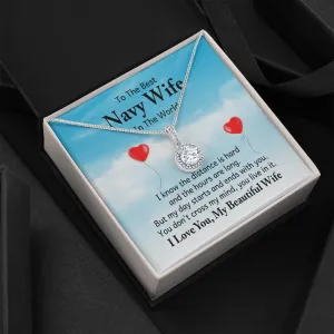 You live in my mind-Eternal Hope Necklace for Navy Wife