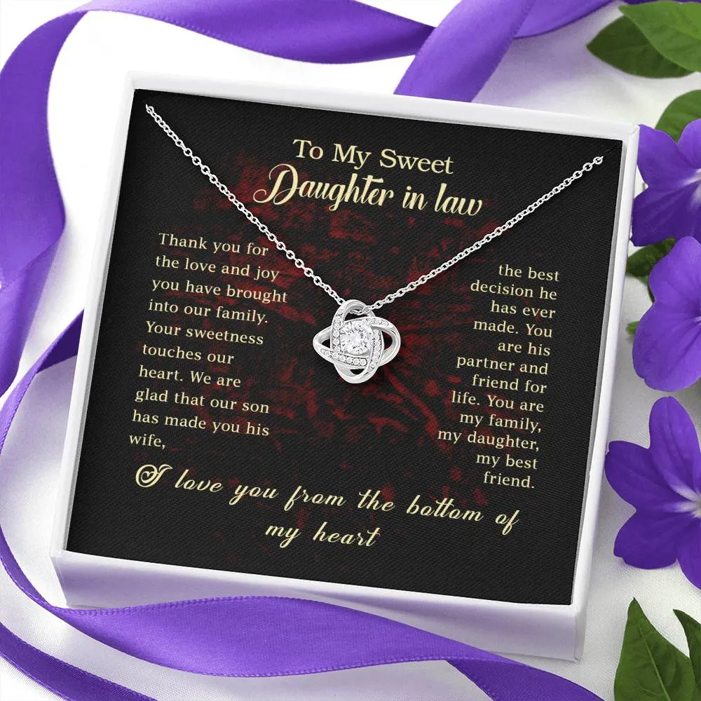 You’re his best decision-Love Knot Necklace for Daughter In Law