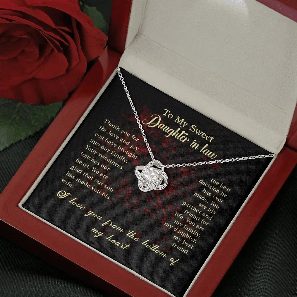 You’re his best decision-Love Knot Necklace for Daughter In Law