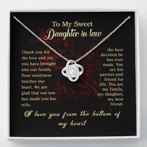 You’re his best decision-Love Knot Necklace for Daughter In Law
