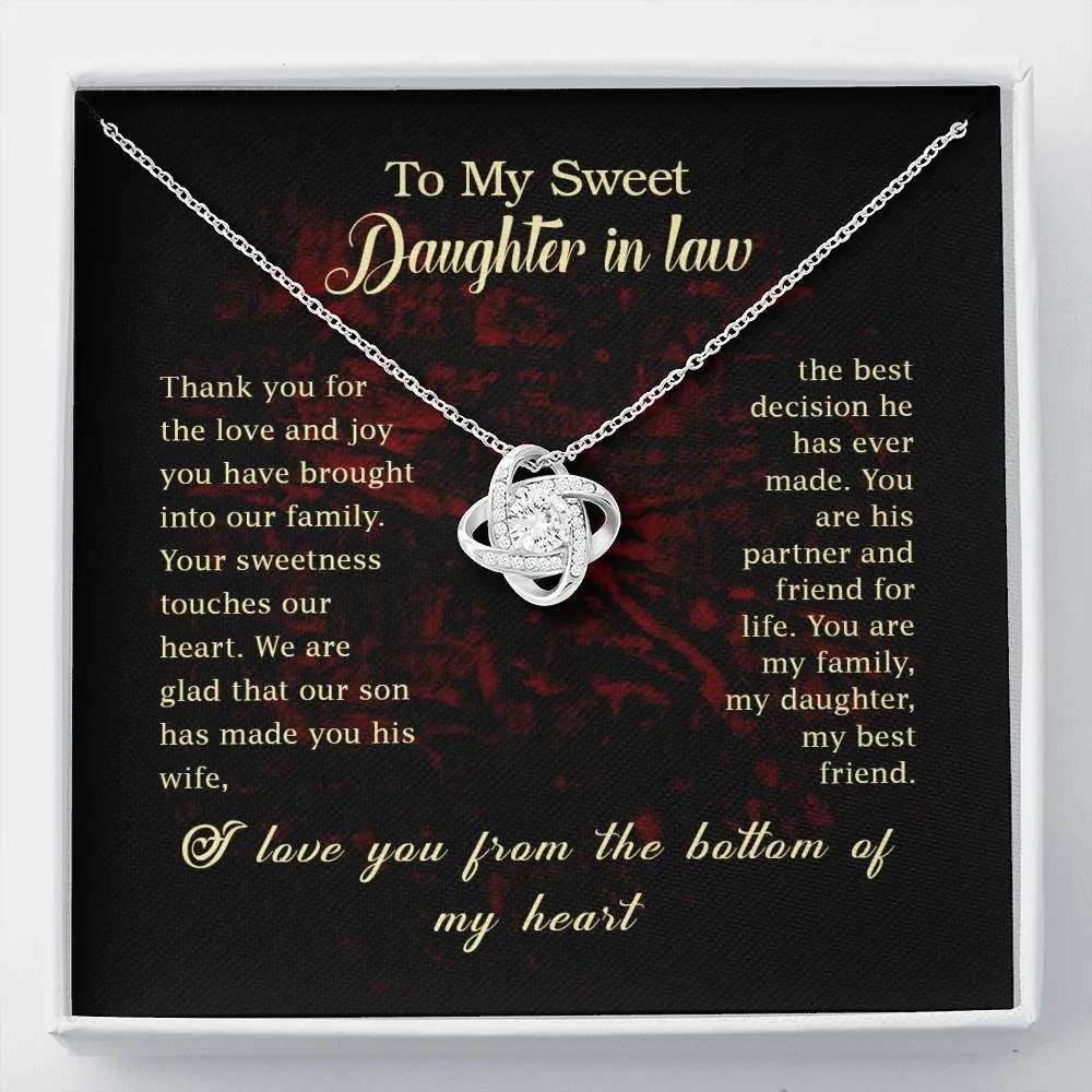 You’re his best decision-Love Knot Necklace for Daughter In Law