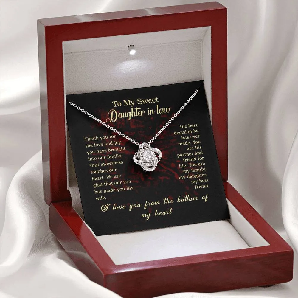 You’re his best decision-Love Knot Necklace for Daughter In Law