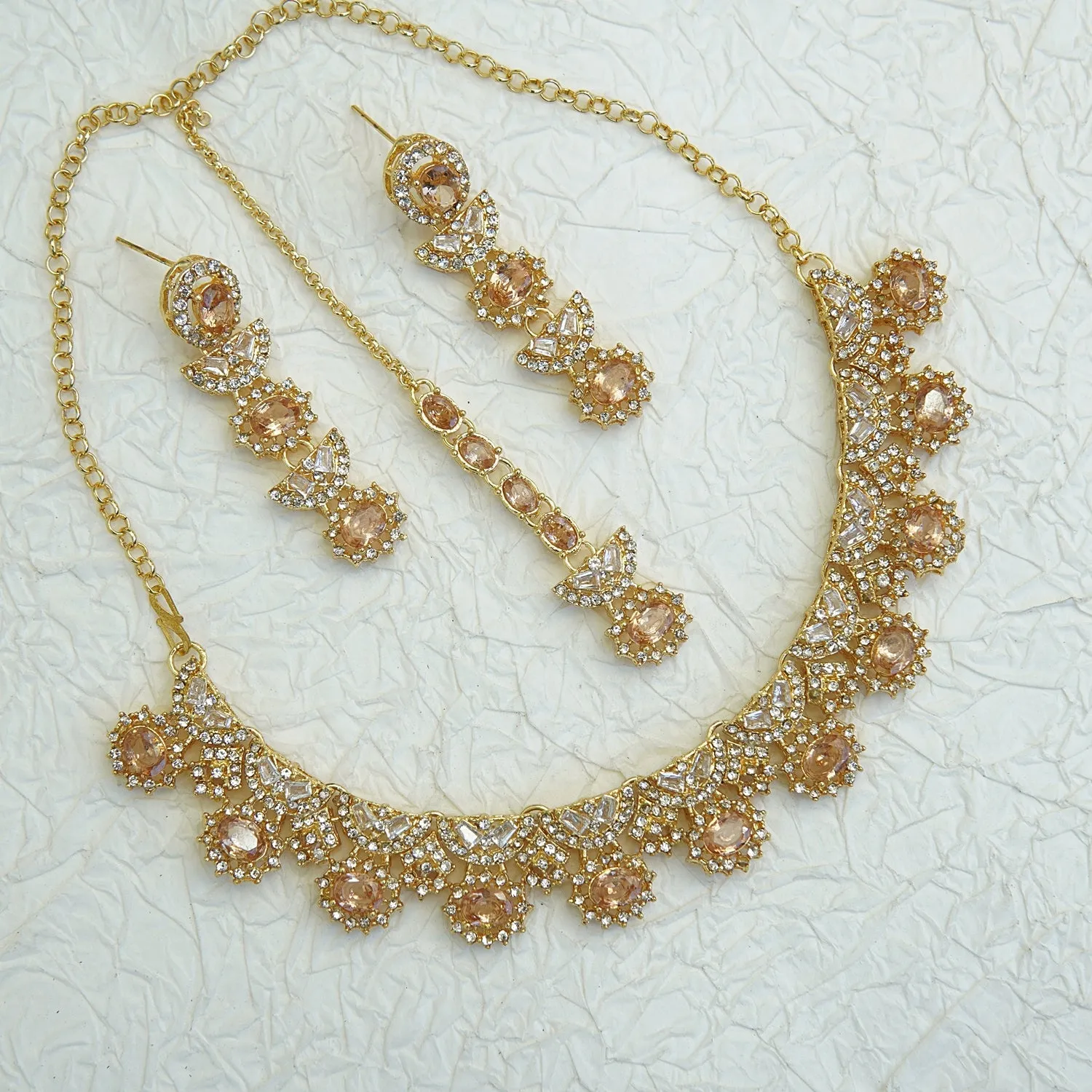 Zircone Partywear Elegant Necklace Set