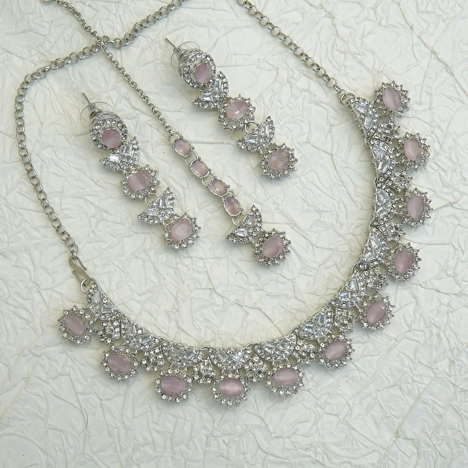 Zircone Partywear Elegant Necklace Set