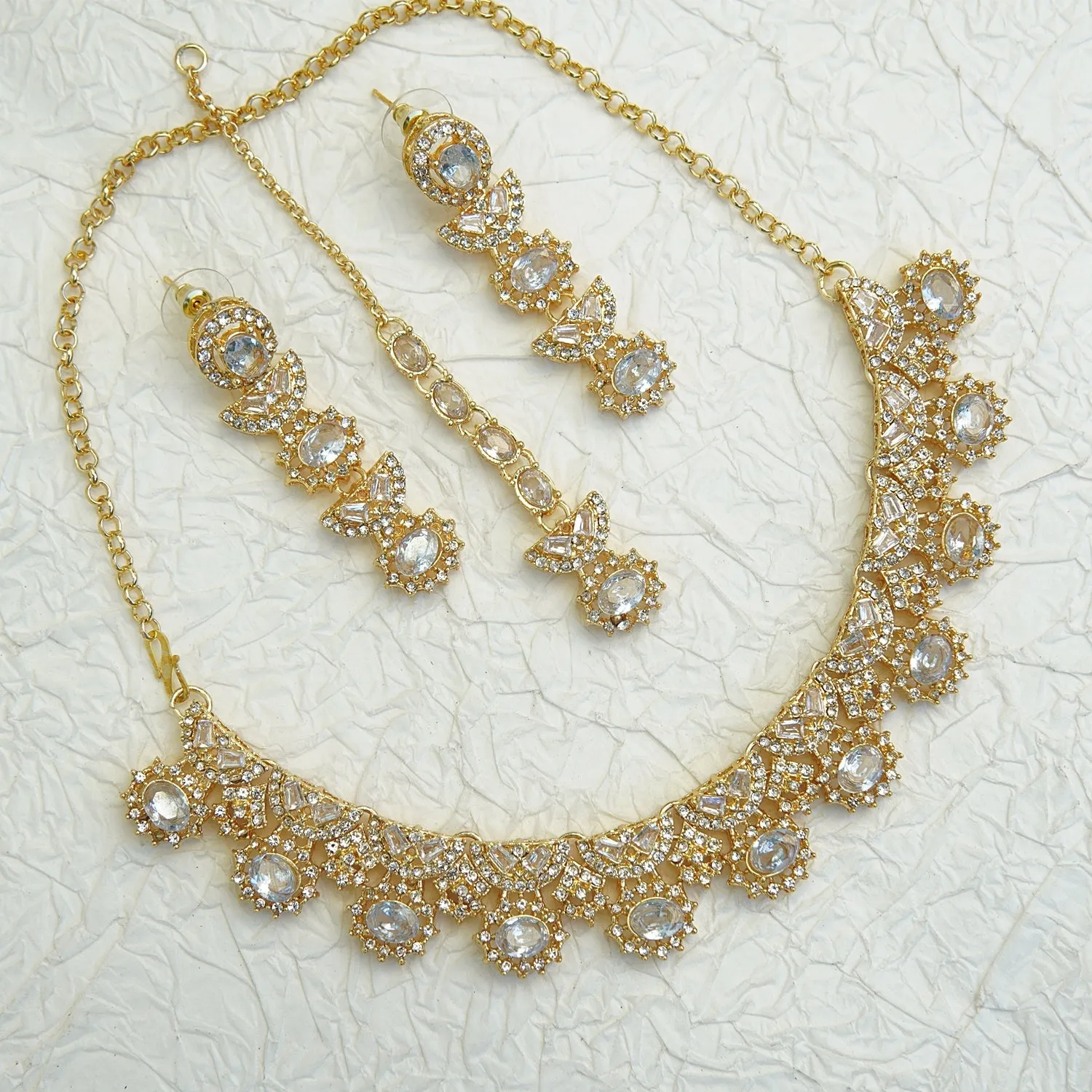Zircone Partywear Elegant Necklace Set