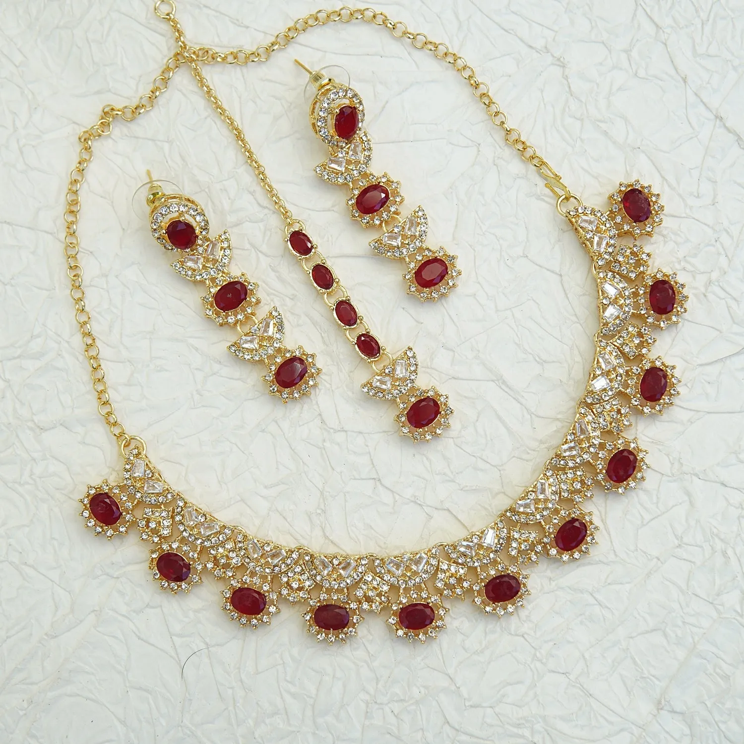 Zircone Partywear Elegant Necklace Set