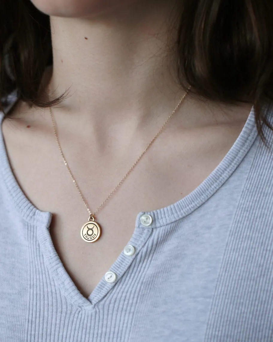 Zodiac Double-Sided Charm Necklace