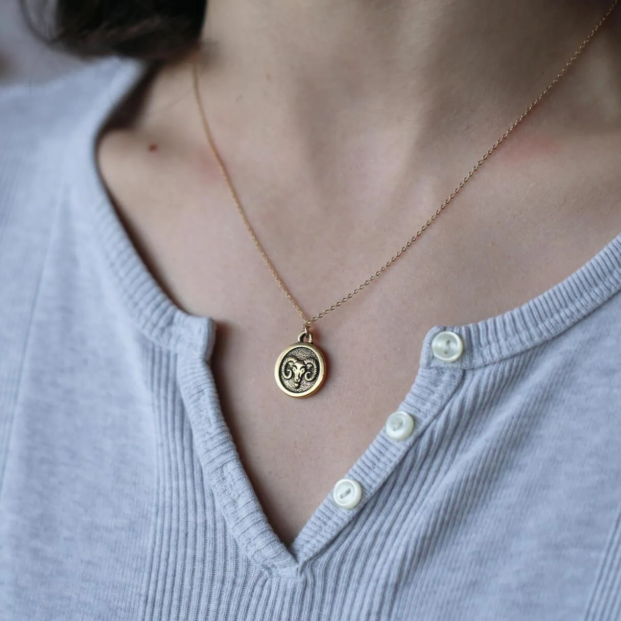 Zodiac Double-Sided Charm Necklace