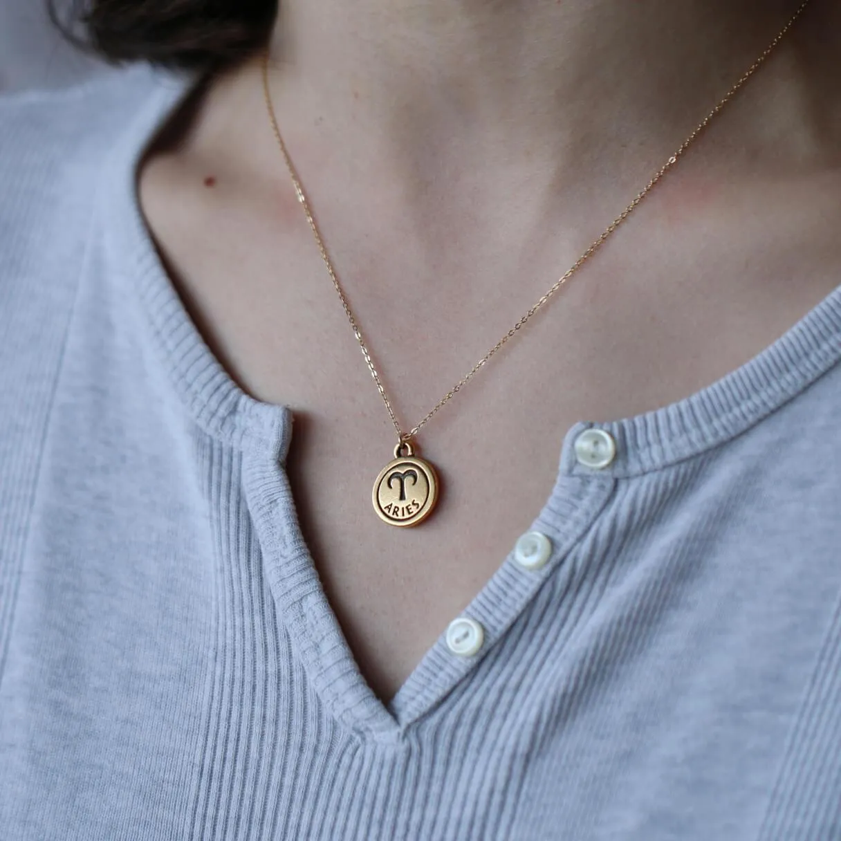 Zodiac Double-Sided Charm Necklace
