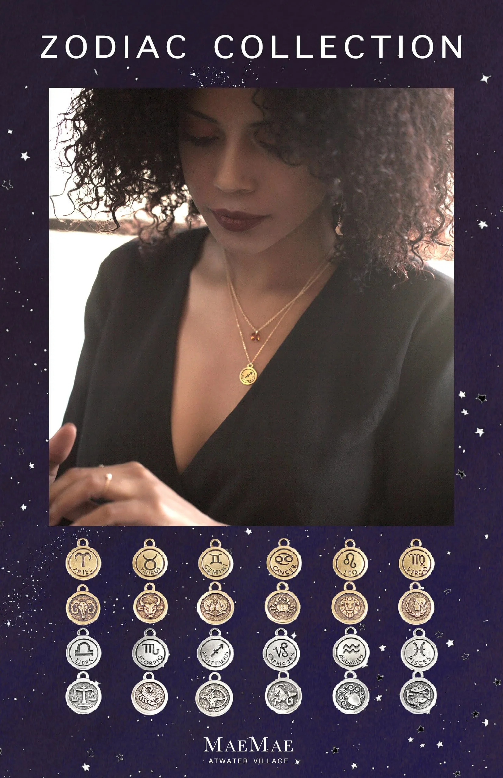 Zodiac Double-Sided Charm Necklace