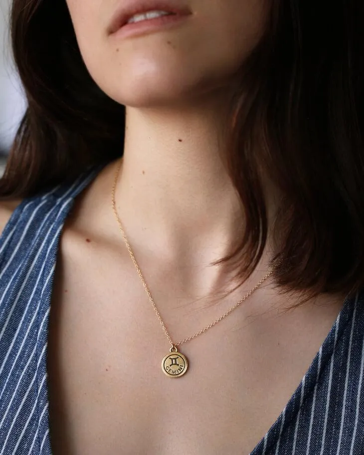Zodiac Double-Sided Charm Necklace